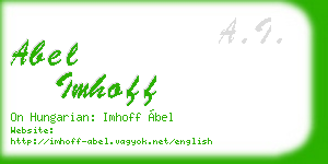 abel imhoff business card